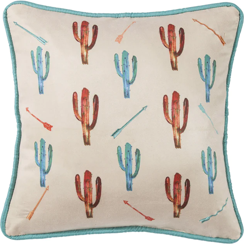 Serape Cactus Throw Pillow