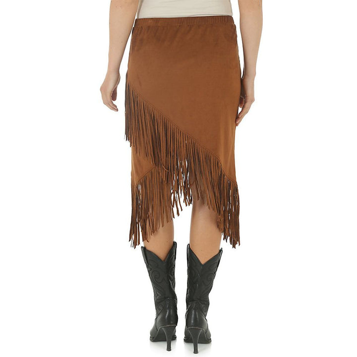 Wrangler Women's Faux Suede Envelope Hem Fringe Skirt - West 20 Saddle Co.
