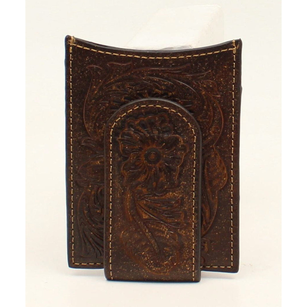 Ariat Floral Embossed Card Case with Money Clip