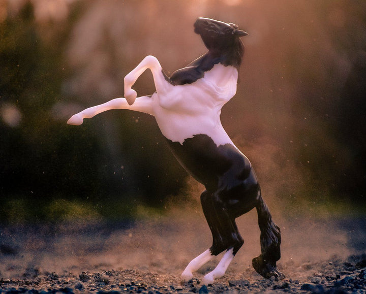 Breyer Horse Black Pinto Rearing Mustang