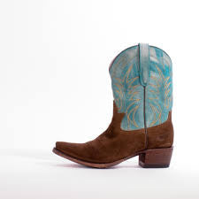 Junk Gypsy Turquoise Chocolate Suede Dirt Road Dreamer Boots - West 20 Saddle Co.