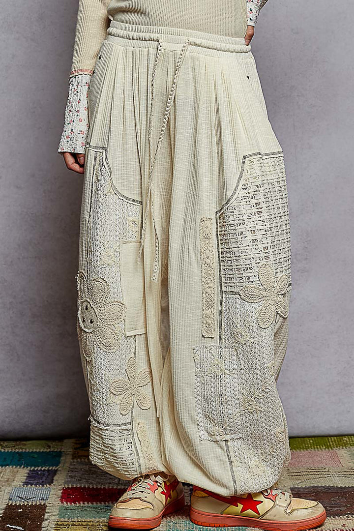 POL Women's Natural Relaxed Rib Pant