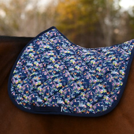 Dreamers & Schemers Blue Pony Mac Floral Horse Saddle Pad