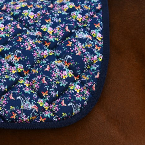 Dreamers & Schemers Blue Pony Mac Floral Horse Saddle Pad