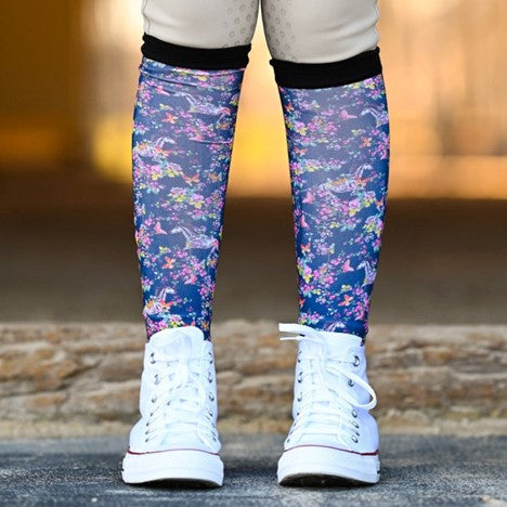 Dreamers & Schemers Blue Pony Mac Floral Horse Pair and a Spare Socks