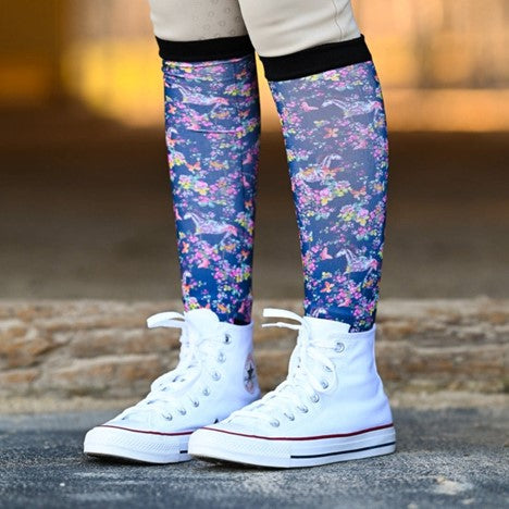 Dreamers & Schemers Blue Pony Mac Floral Horse Pair and a Spare Socks