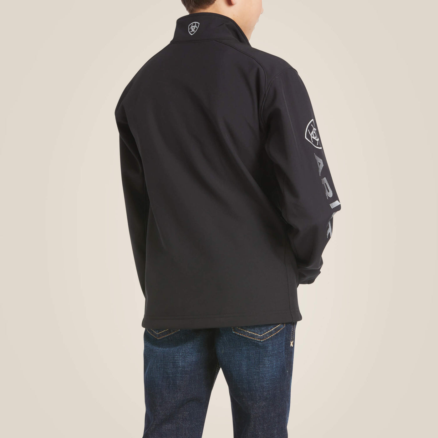 Ariat Kid's Black and Silver Logo 2.0 Softshell Jacket