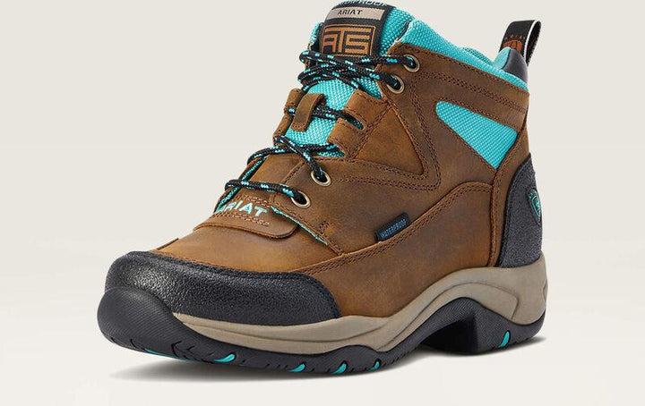 Ariat Women's Brown and Turquoise Terrain Waterproof Boot