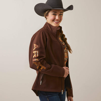 Ariat Women's Shaved Chocolate Chimayo Team Logo Softshell Jacket