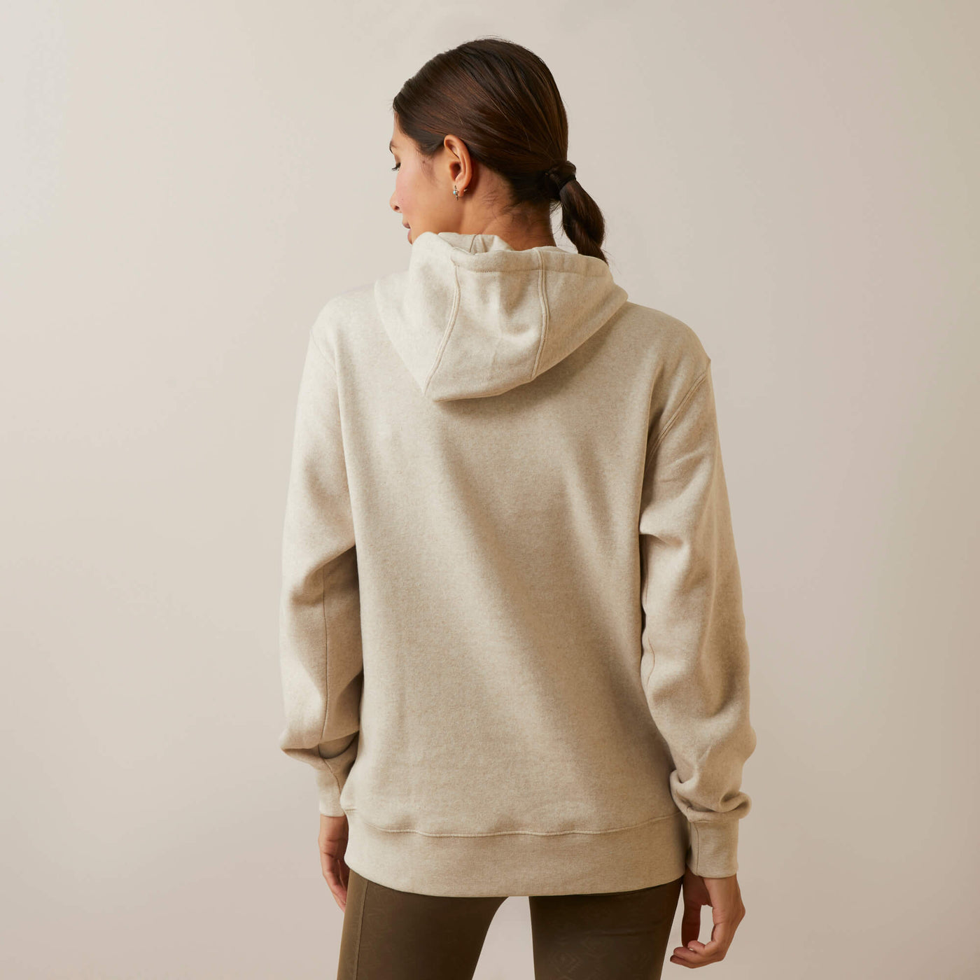 Ariat Women's REAL Oatmeal Heather Ombre Shield Hoodie