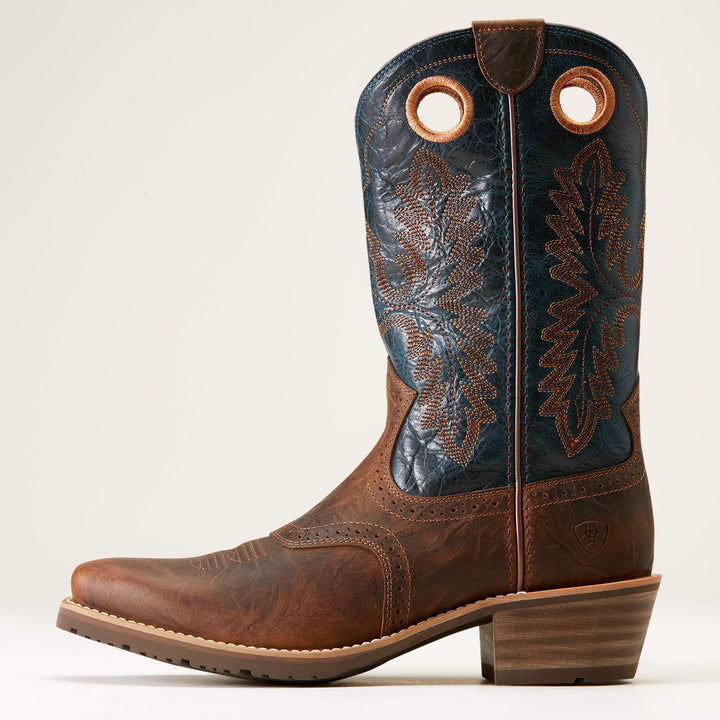 Ariat Men's Fiery Brown Hybrid Roughstock Square Toe Western Boot