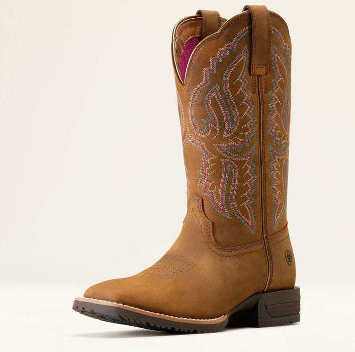 Ariat Women's Distressed Tan Hybrid Ranchwork Boot
