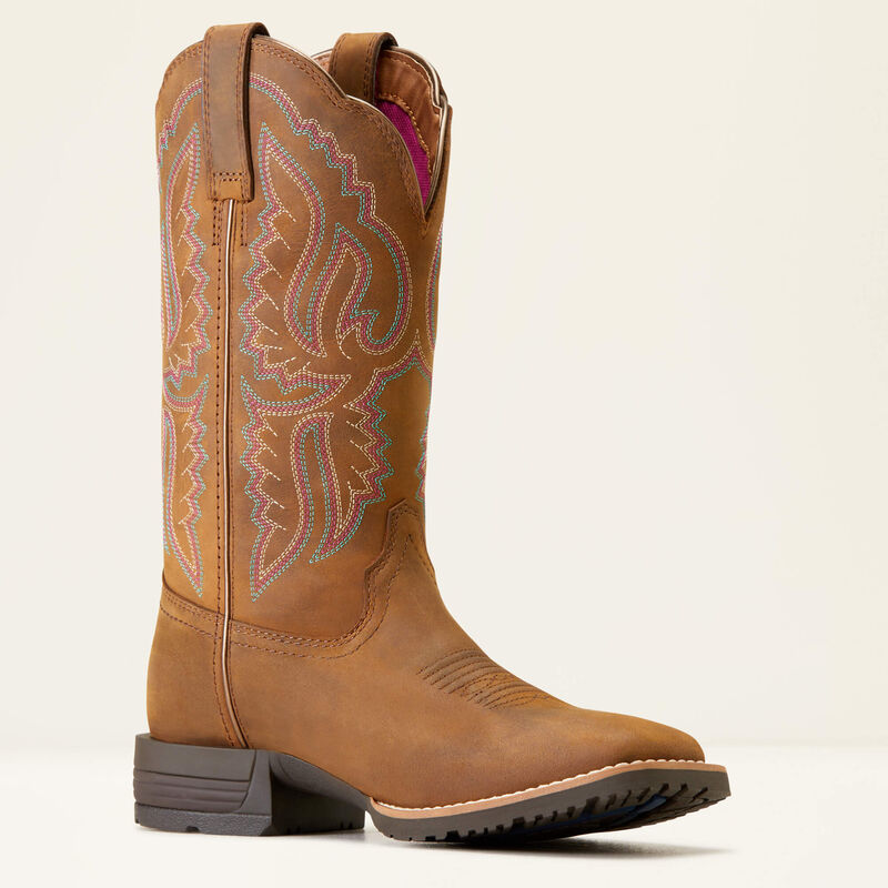 Ariat Women's Distressed Tan Hybrid Ranchwork Boot