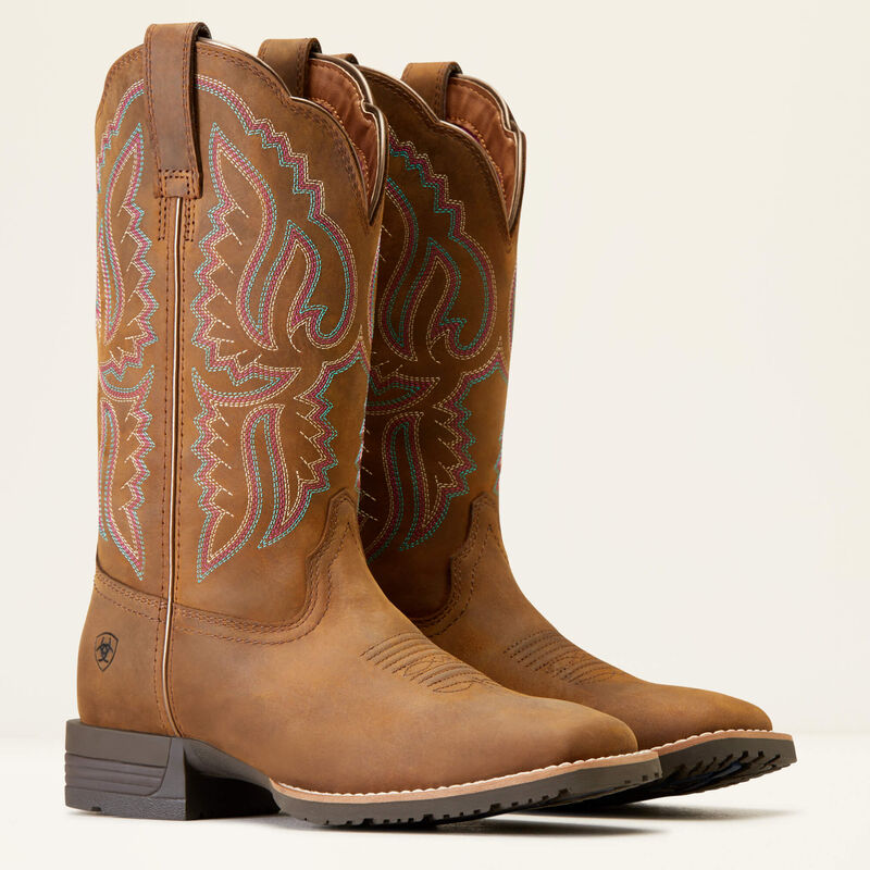 Ariat Women's Distressed Tan Hybrid Ranchwork Boot