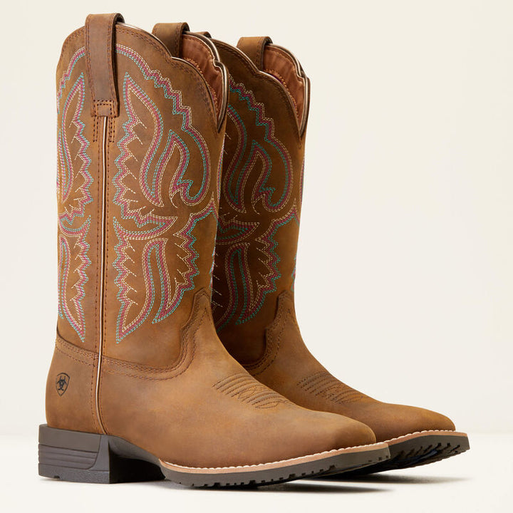 Ariat Women's Distressed Tan Hybrid Ranchwork Boot