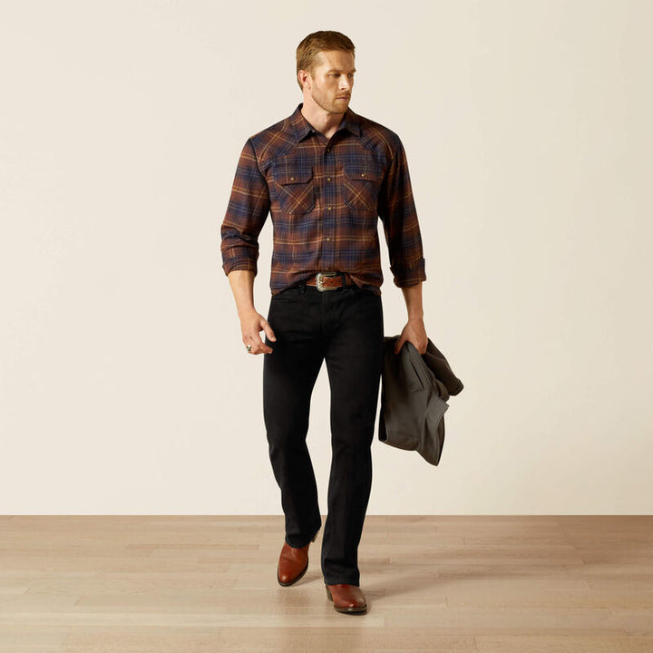 Ariat Men's Dark Brown Harleigh Retro Fit Shirt