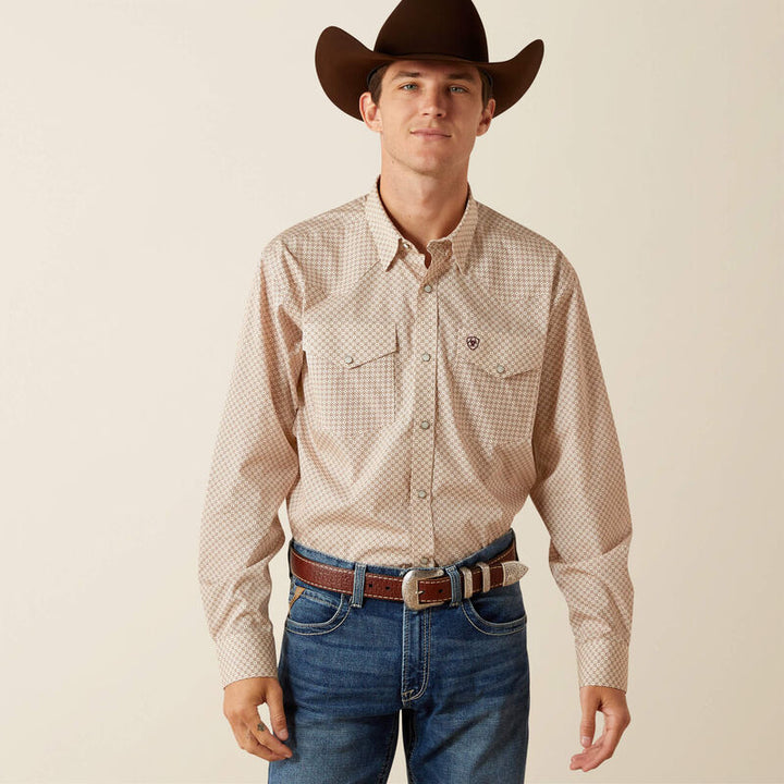 Ariat Men's Off White Wrinkle Free Eddie Classic Fit Shirt
