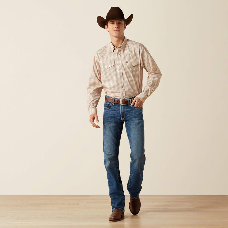 Ariat Men's Off White Wrinkle Free Eddie Classic Fit Shirt