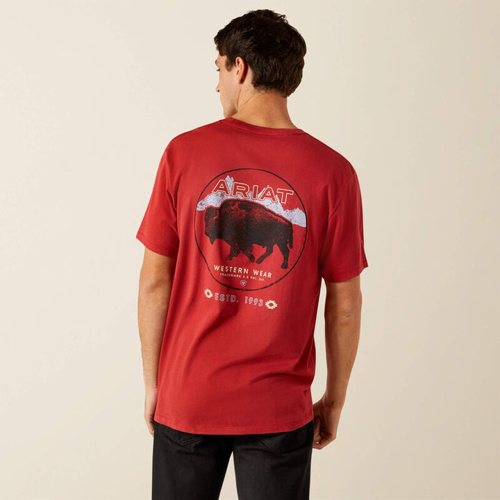Ariat Men's Brick Red Patriot Buffalo Coin Tee