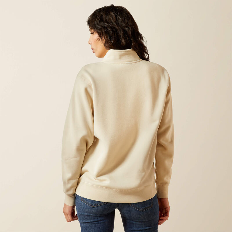 Ariat Women's Oyster Grey Denim and Supply 1/2 Zip Sweatshirt