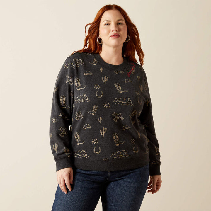 Ariat Women's Black Heather Essential Crew Sweatshirt