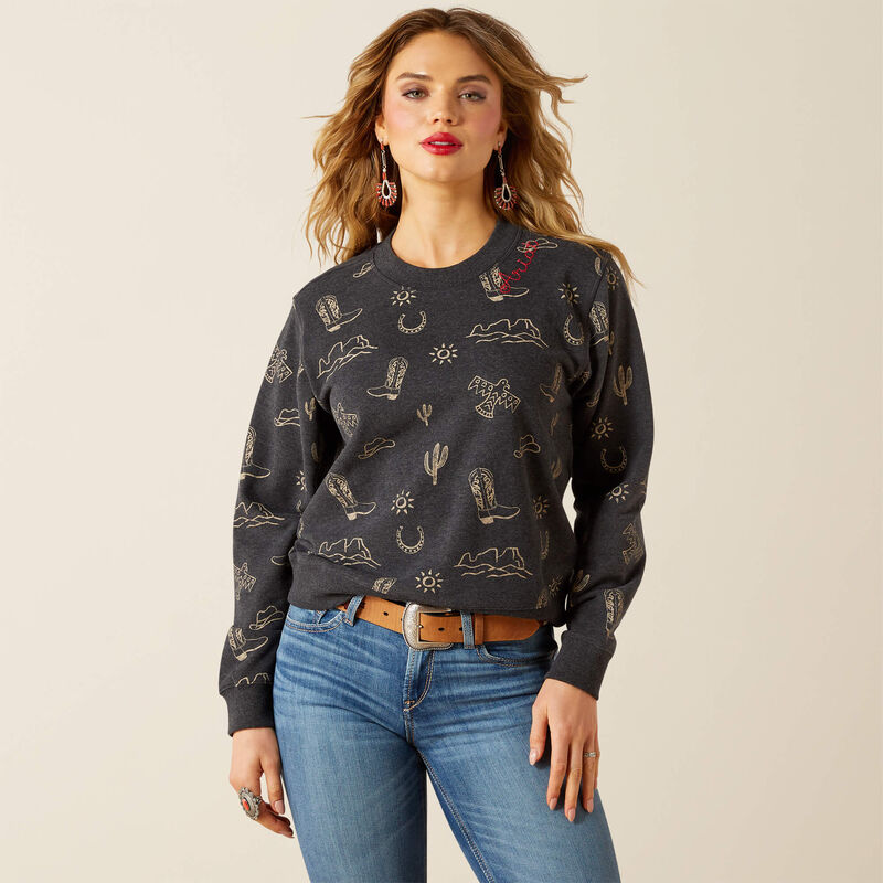 Ariat Women's Black Heather Essential Crew Sweatshirt