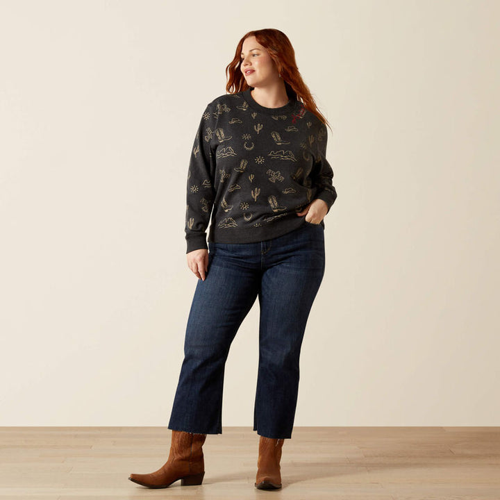 Ariat Women's Black Heather Essential Crew Sweatshirt