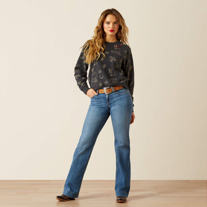 Ariat Women's Black Heather Essential Crew Sweatshirt