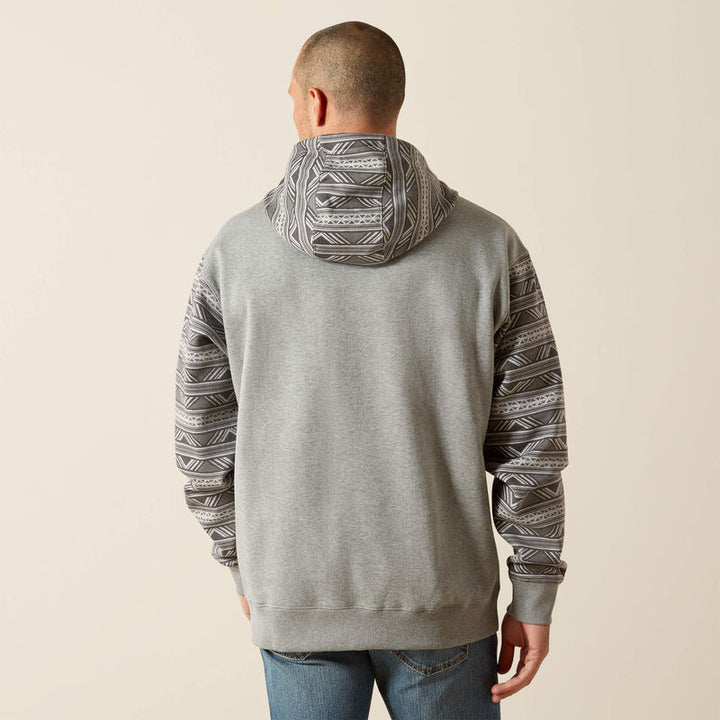 Ariat Men's Grey Geo Serape Southwestern Color Block Hoodie
