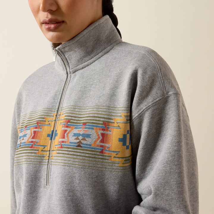 Ariat Women's Heather Grey Selena 1/2 Zip Sweatshirt