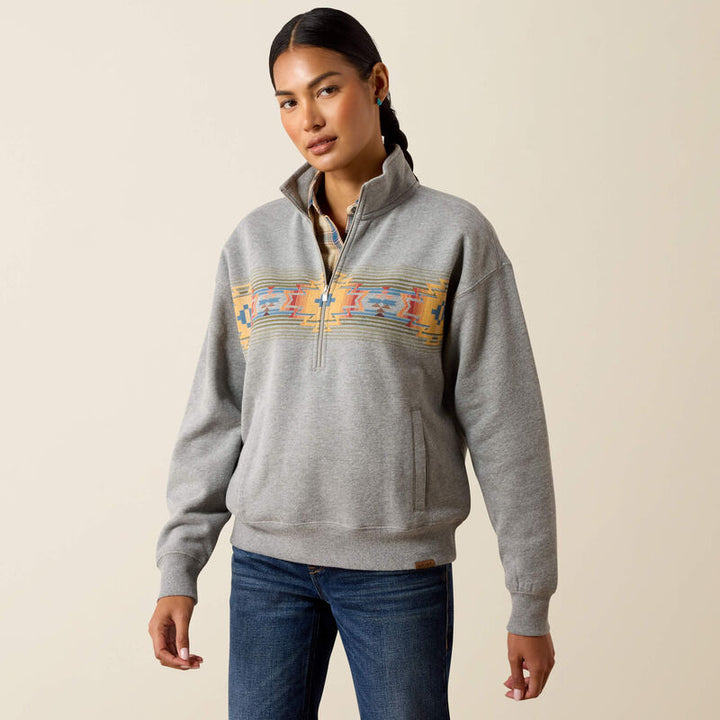 Ariat Women's Heather Grey Selena 1/2 Zip Sweatshirt