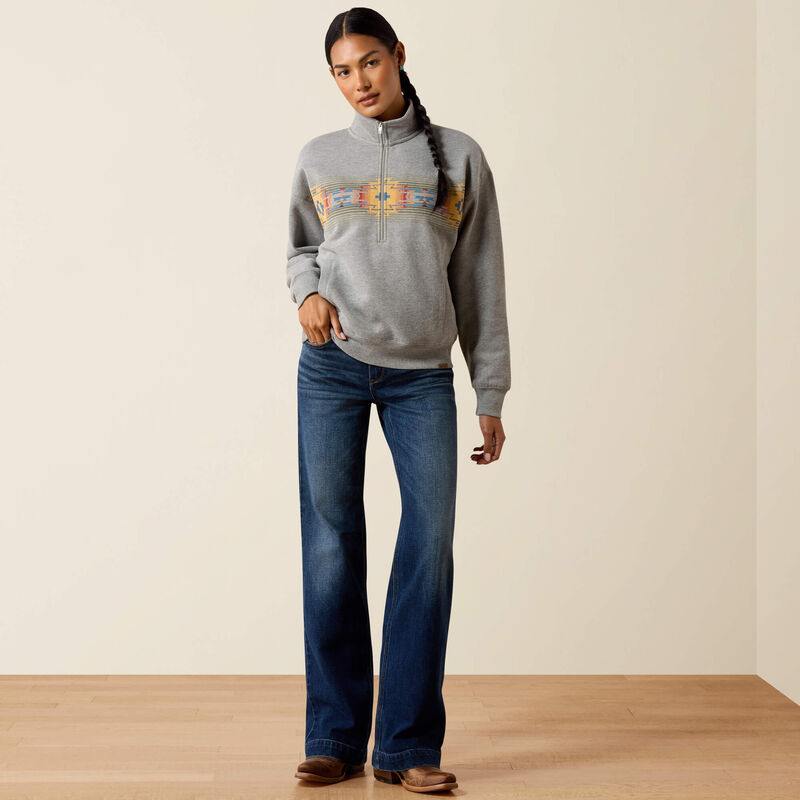 Ariat Women's Heather Grey Selena 1/2 Zip Sweatshirt