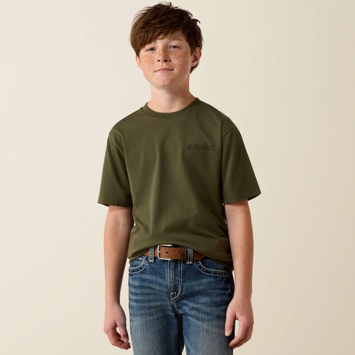 Ariat Boy's Grape Leaf Rust Serape Shield T-Shirt