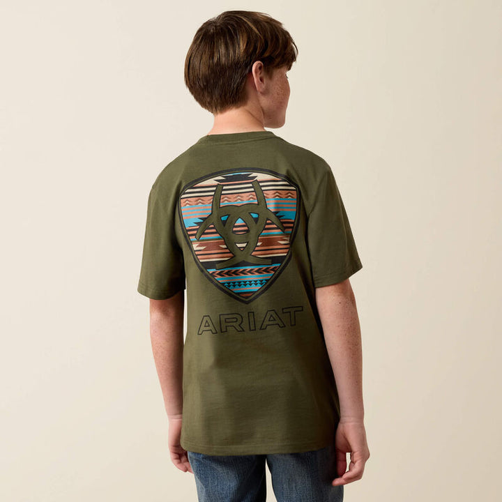 Ariat Boy's Grape Leaf Rust Serape Shield T-Shirt