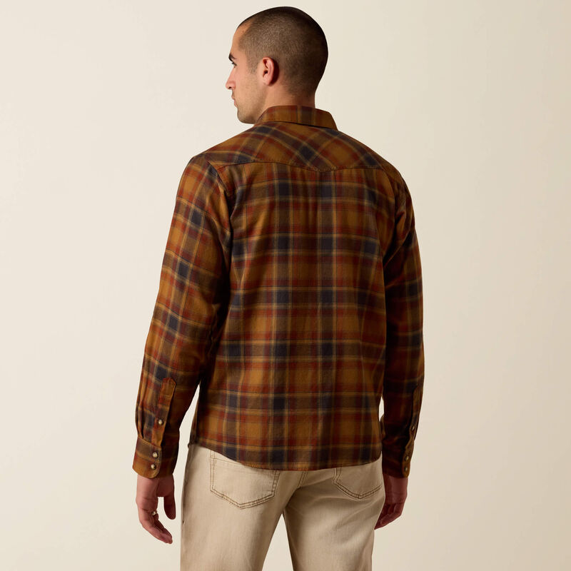 Ariat Men's Rubber Plaid Retro Hynes Fitted Snap Shirt