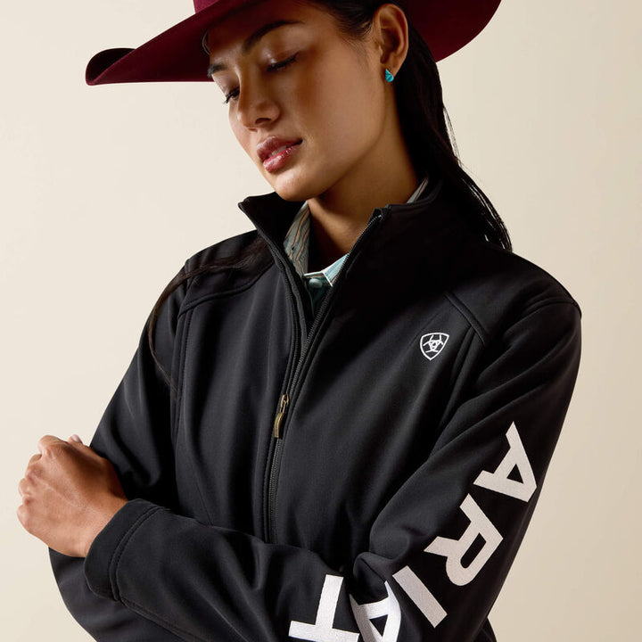 Ariat Women's Black and White Logo Softshell Jacket