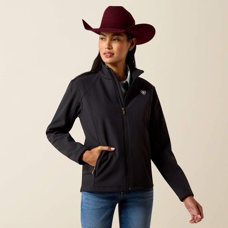 Ariat Women's Black and White Logo Softshell Jacket