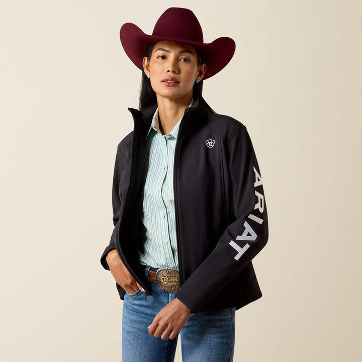 Ariat Women's Black and White Logo Softshell Jacket