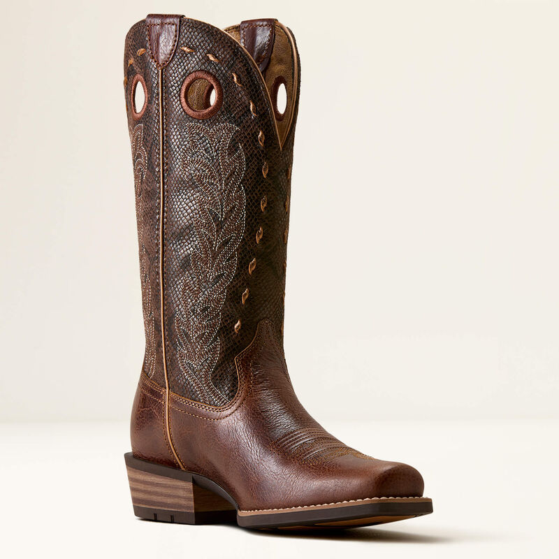 Ariat Women's Chocolate Snake Print Lucera Cutter Toe Boot
