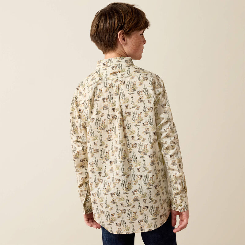 Ariat Youth Cream Scenic Print Luthor Classic Fit Shirt