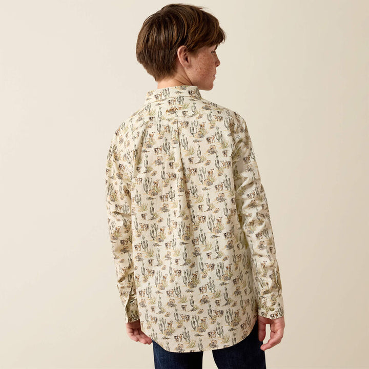 Ariat Youth Cream Scenic Print Luthor Classic Fit Shirt