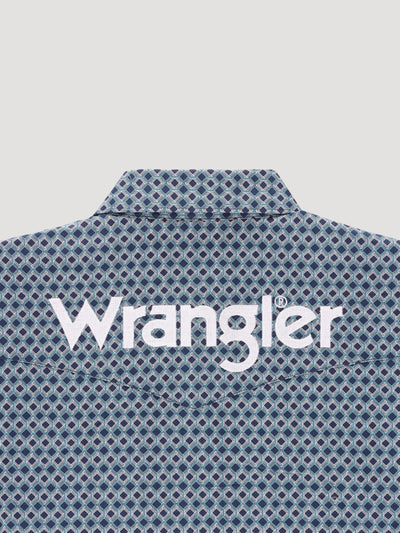 Wrangler Men's Logo Long Sleeve Button Down Shirt