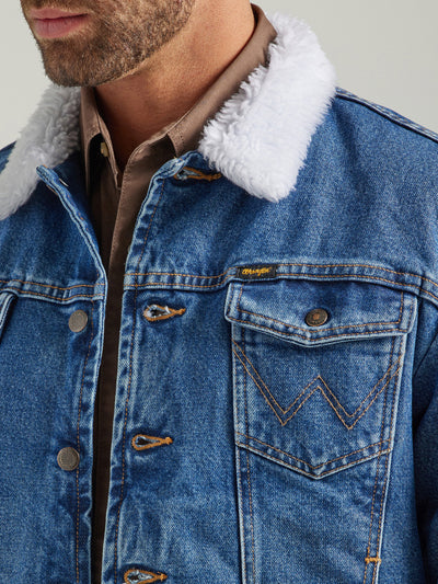 Wrangler Men's Retro Sherpa Lined Western Denim Jacket