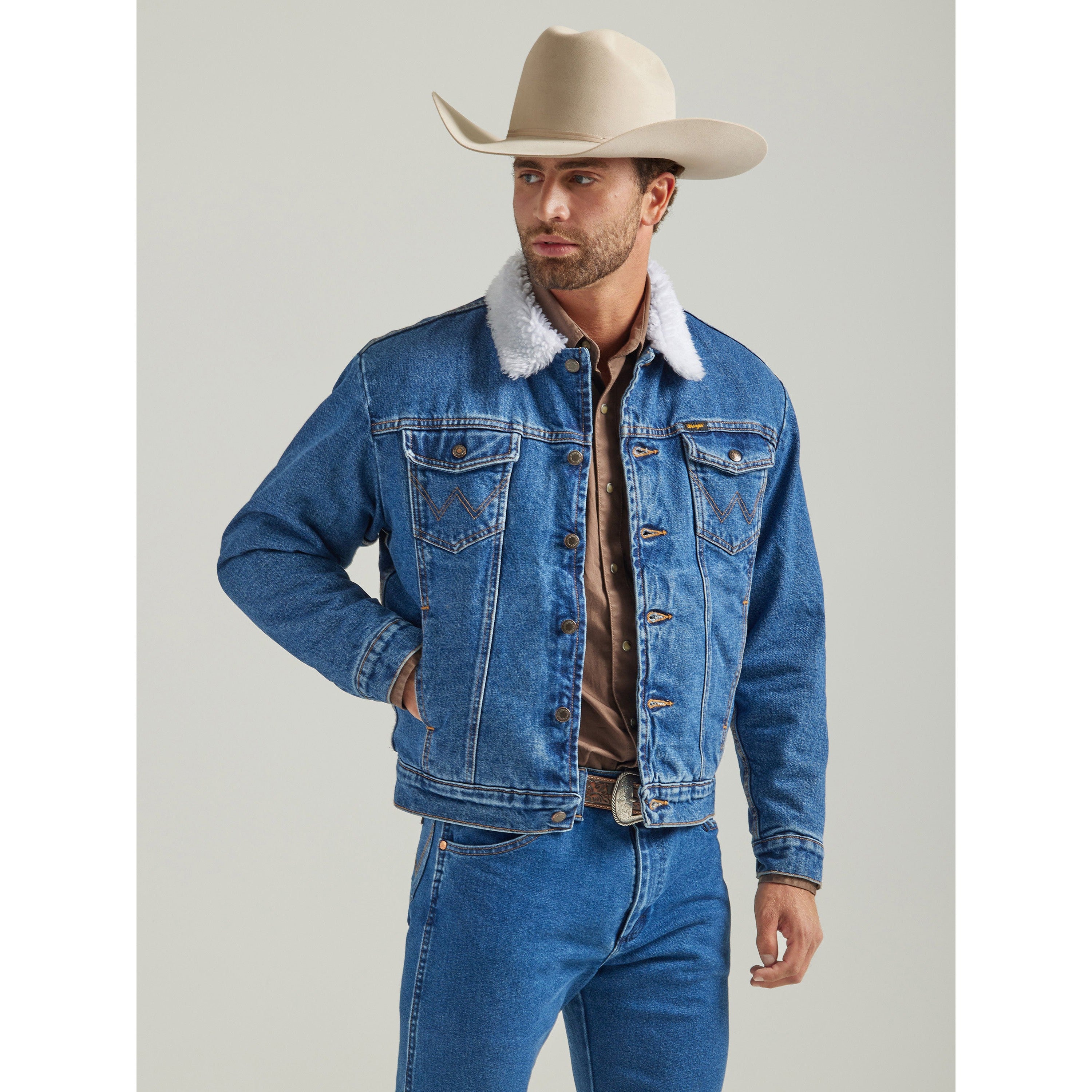 Wrangler Men's Retro Sherpa Lined Western Denim Jacket – West 20