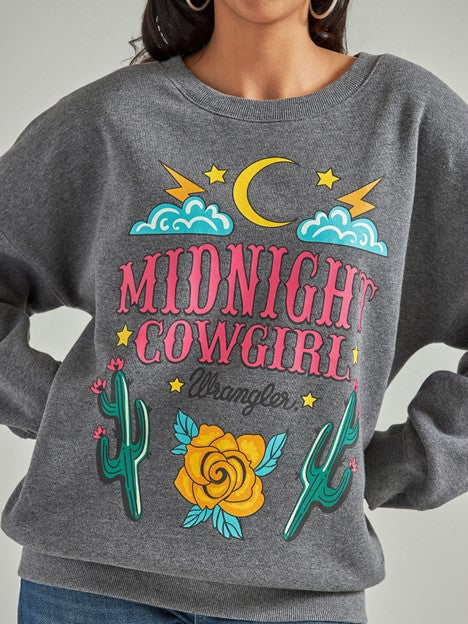 Wrangler Women's Retro Midnight Cowgirl Oversized Sweatshirt