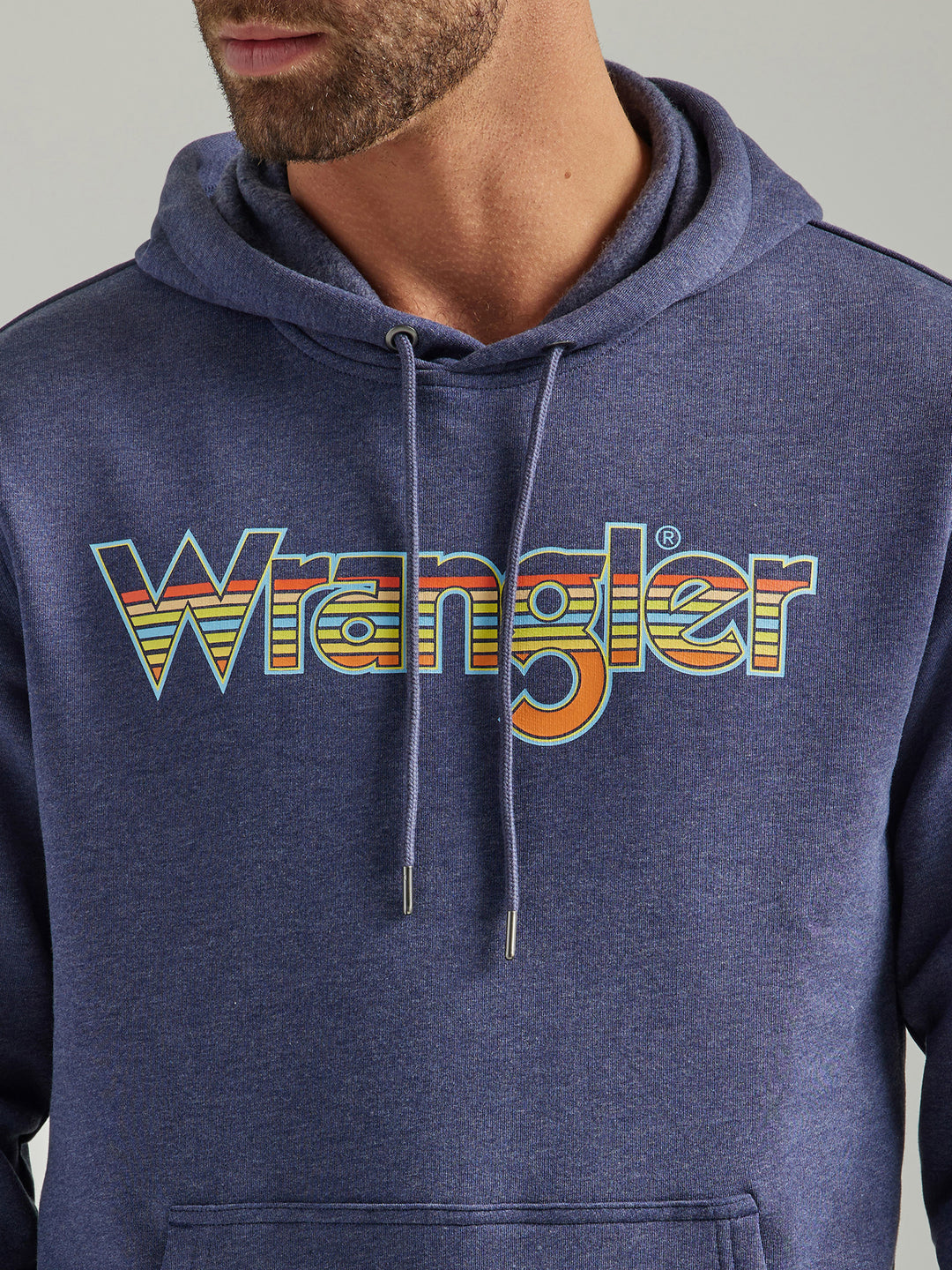 Wrangler Men's Denim Heather Logo Hoodie