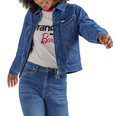 Wrangler Women's Barbie Zip Front Denim Jacket