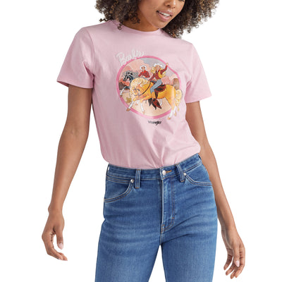 Wrangler Women's Barbie Positive Pink Cowgirl Graphic Tee