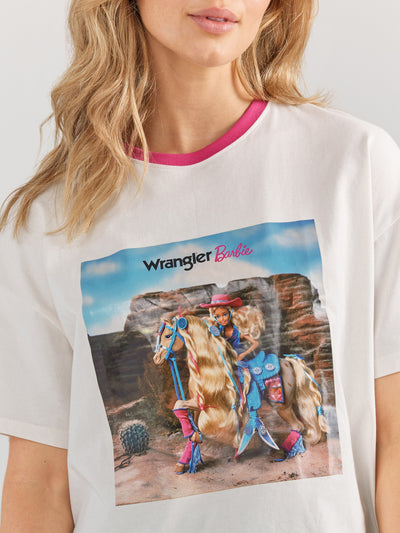 Wrangler Women's Barbie Desert Girlfriend Ringer Tee