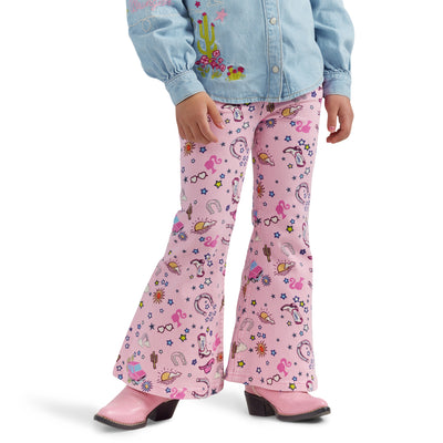 Wrangler Girl's Barbie Pinnacle Pink Trumpet Flare Jean